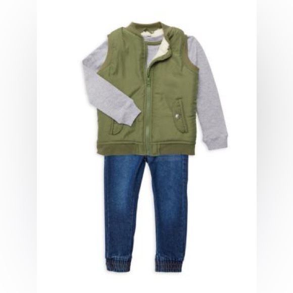 Joe's Jeans Other - JOE’S JEAN’S Little Boy's 3 Piece Sweatshirt, Vest & Jeans Set